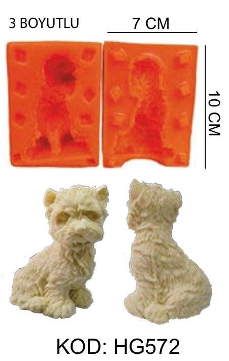 3-D Köpek Figürü Silikon Kalıbı HG572