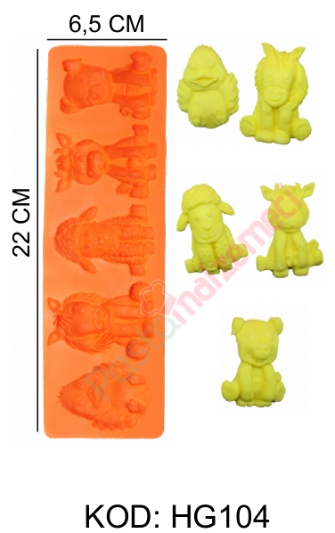 5Lİ SEVİMLİ HAYVANLAR  SİLİKON KALIBI HG104