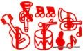 KIRMIZI PATCHWORKLER MÜZİK ALETLERİ SETİ 3684
