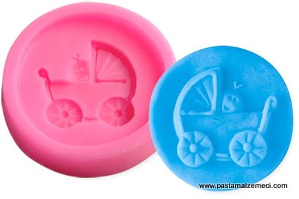 PEMBE SİLİKON BEBEK ARABASI