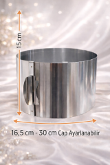 Yüksek Ayarlı Pasta Çemberi 15 cm Yüksekliğinde