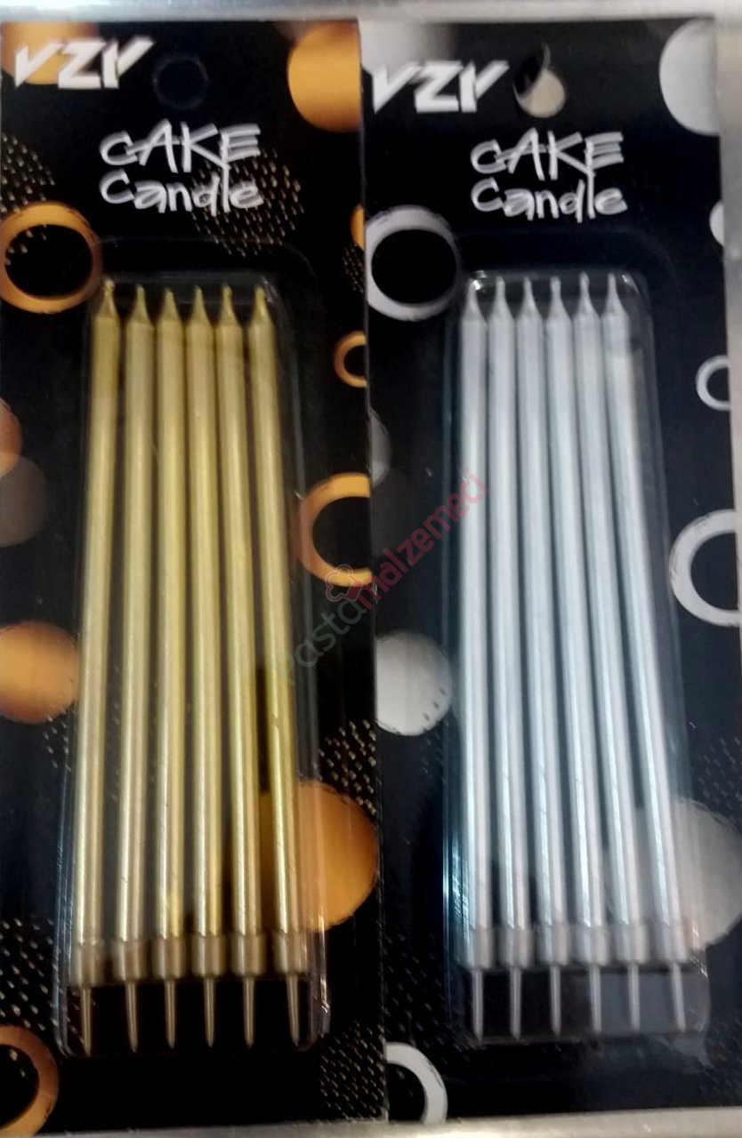 UZUN PASTA MUMLARI 6LI 15 cm altın sarısı