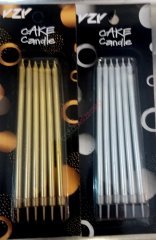 UZUN PASTA MUMLARI 6LI 15 cm altın sarısı