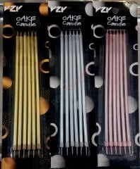 UZUN PASTA MUMLARI 6LI 20 cm altın sarısı