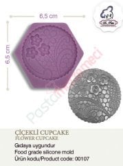 ÇİÇEKLİ CUP CAKE SİLİKONU