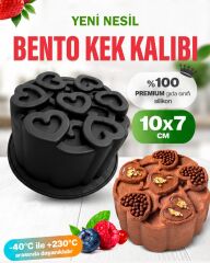 Bento Kek Kalıbı Kalp Desenli Kek Kalıbı 10x7 cm