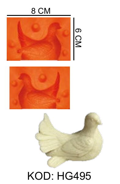 3-D Kuş Silikon Kalıbı HG495