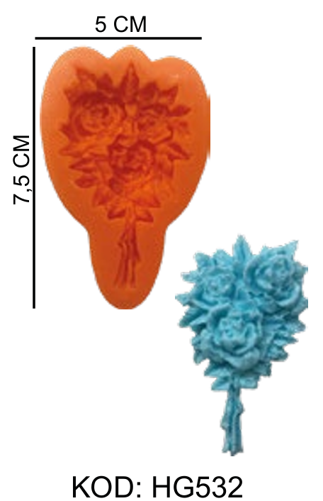 Buket Gül Silikon Kalıp HG532