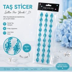 Taş Mücevher Sticker Mavi Renk